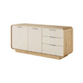 Modern Minimalist Wooden Sideboard with Sliding Doors and Drawers
